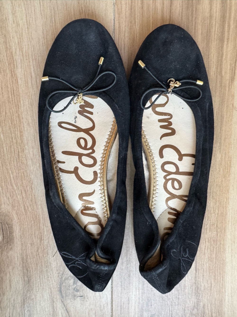 Sam Edelman Felicia Black Suede Ballet Flats Size 9